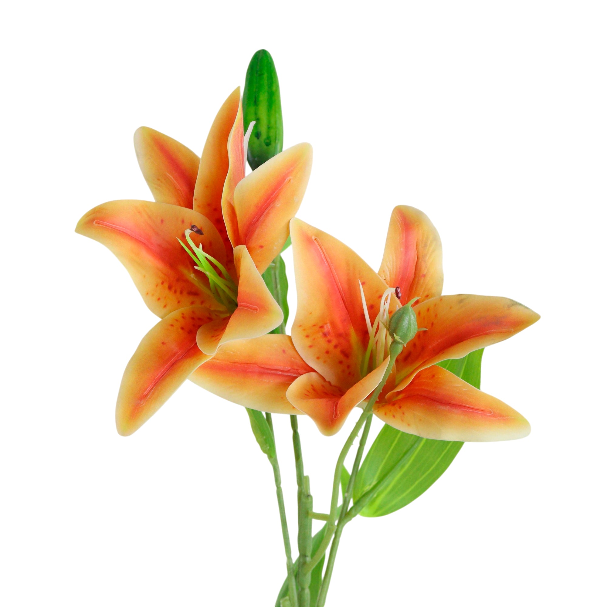 1 Vara de Flor Lirio Color Anaranjado