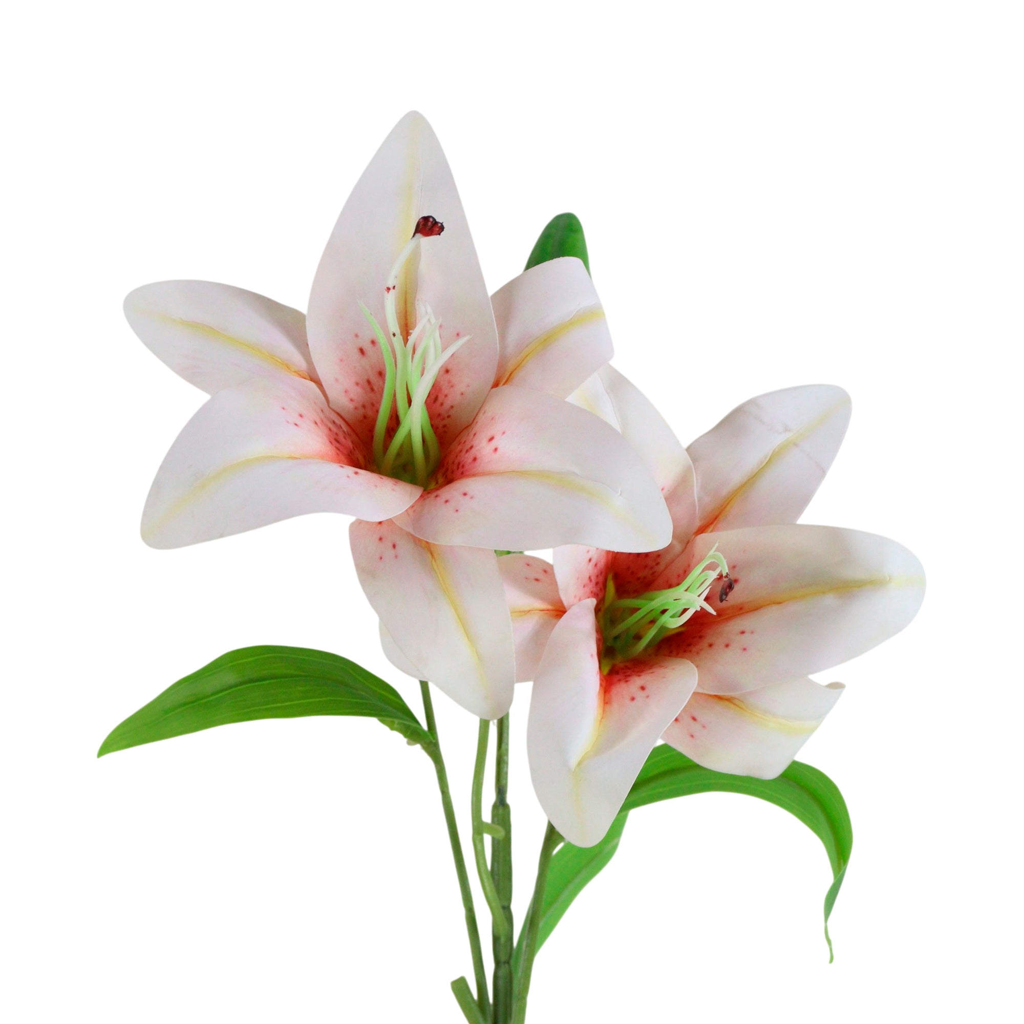 1 Vara de Flor Lirio Color Blanco/Rosa
