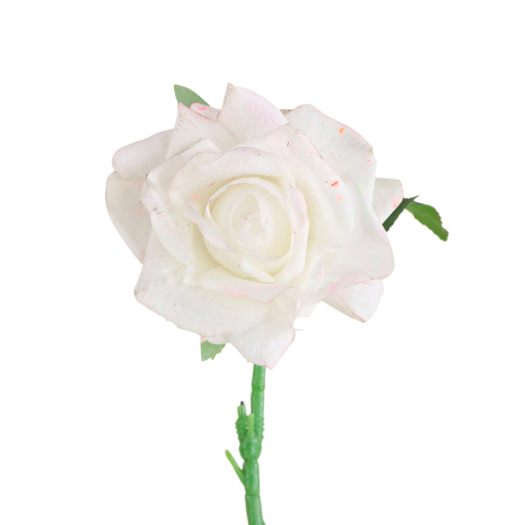1 Vara de Flor Rosa Toque Real Color Blanco