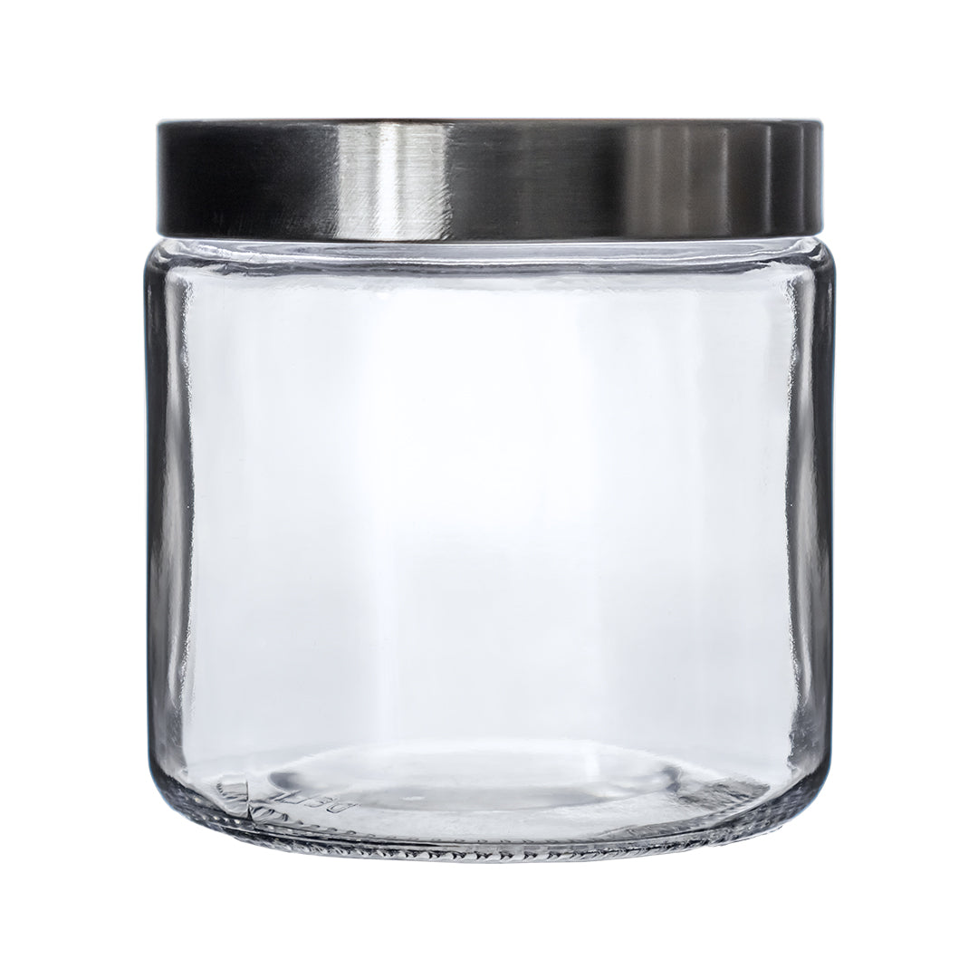 Frasco de Vidrio Transparente con Tapa Metálica - 900ml
