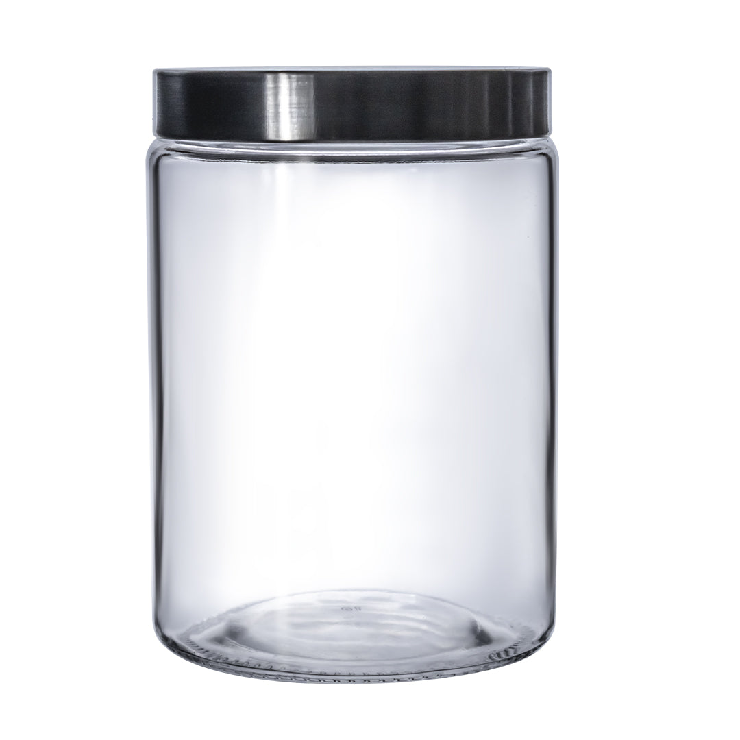 Frasco de Vidrio Transparente con Tapa Metálica - 1250 ml