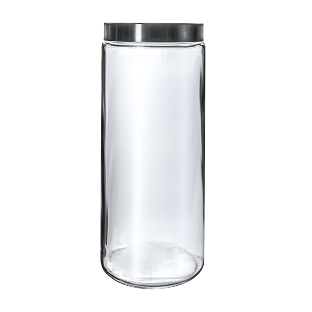 Frasco de Vidrio Transparente con Tapa Metálica - 2100 ml