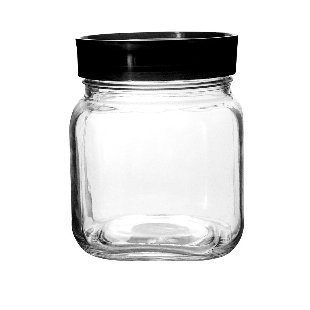 Frasco De Cristal Con Tapa Negra 750ml IdeenstoresMX frasco-de-cristal-con-tapa-negra-750ml-ideenstoresmx