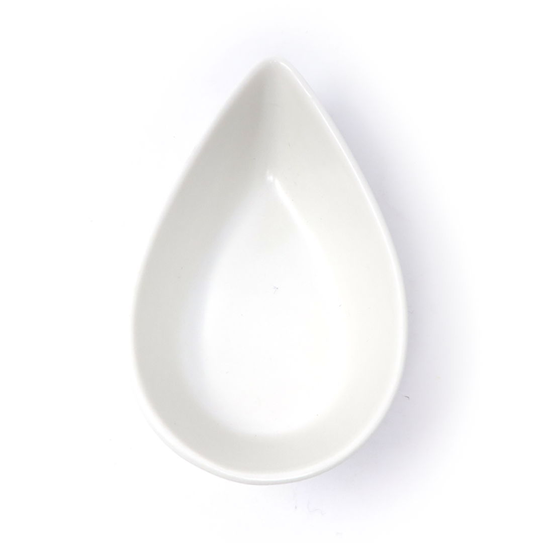 Plato de Ceramica en Forma de Gota Blanco 8 cm