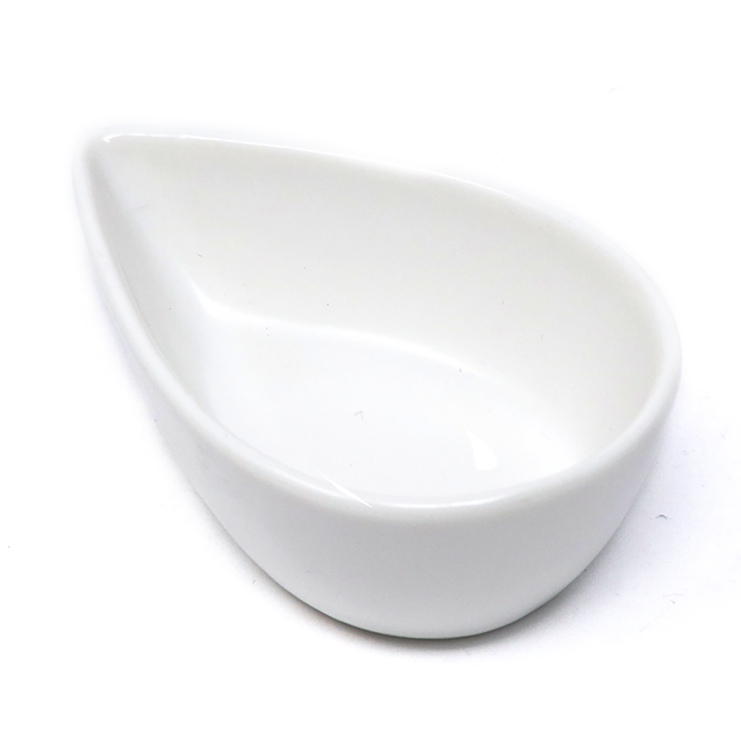 Plato de Ceramica en Forma de Gota Blanco 8 cm
