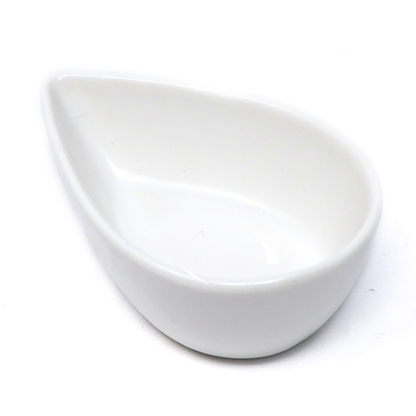 Plato de Ceramica en Forma de Gota Blanco 8 cm
