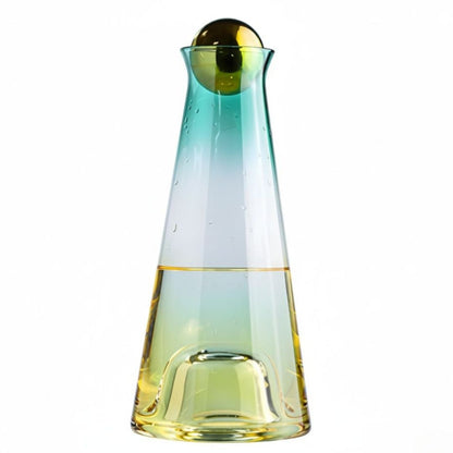 Jarra de Cristal Ámbar a Menta con Tapón Esférico - 950ml