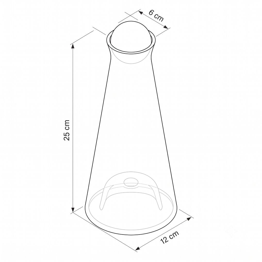 Jarra de Cristal Ámbar a Menta con Tapón Esférico - 950ml