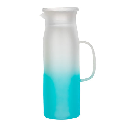 Jarra de Vidrio Azul/Blanco - Tapa Filtradora 1000 ml