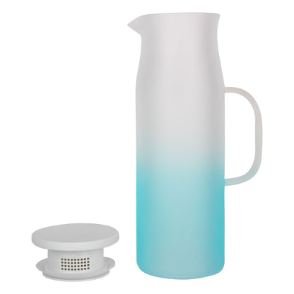 Jarra de Vidrio Azul/Blanco - Tapa Filtradora 1000 ml