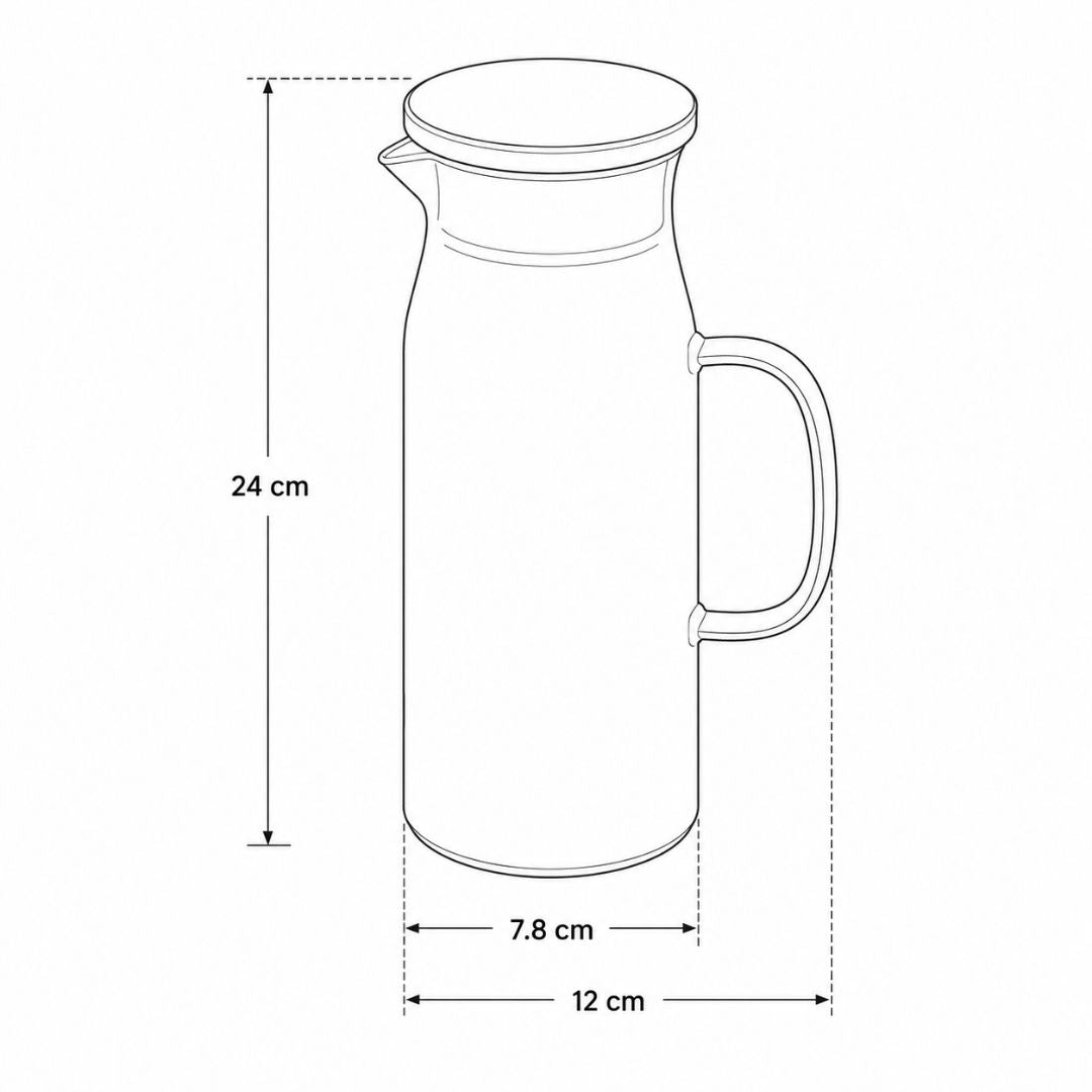 Jarra de Vidrio Azul/Blanco - Tapa Filtradora 1000 ml