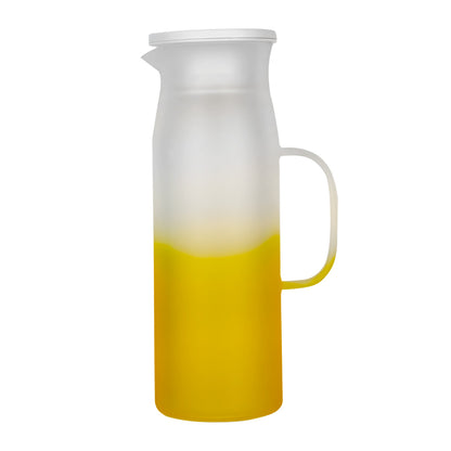 Jarra de Vidrio Amarillo/Blanco - Tapa Filtradora 1000 ml