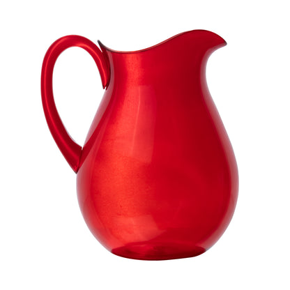 Set de Jarra Transparente Roja con 4 Vasos – Plástico Resistente