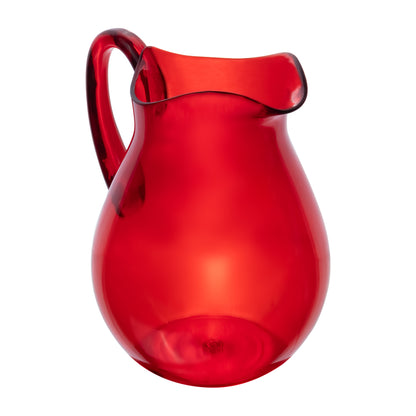 Set de Jarra Transparente Roja con 4 Vasos – Plástico Resistente