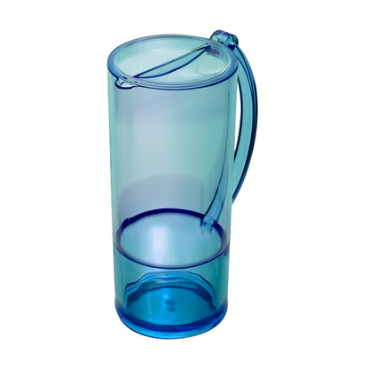 Set de Jarra Transparente Azul con 4 Vasos – Plástico Resistente