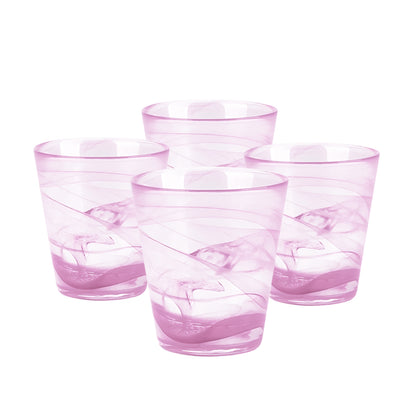 Set de 4 Vasos de Cristal Rosa Claro - 300 ml