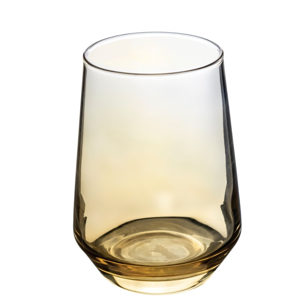 Set de 6 Vasos Transparentes Ámbar - 390 ml