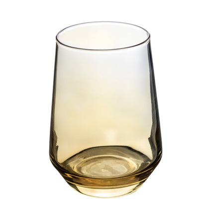 Set de 6 Vasos Transparentes Ámbar - 390 ml