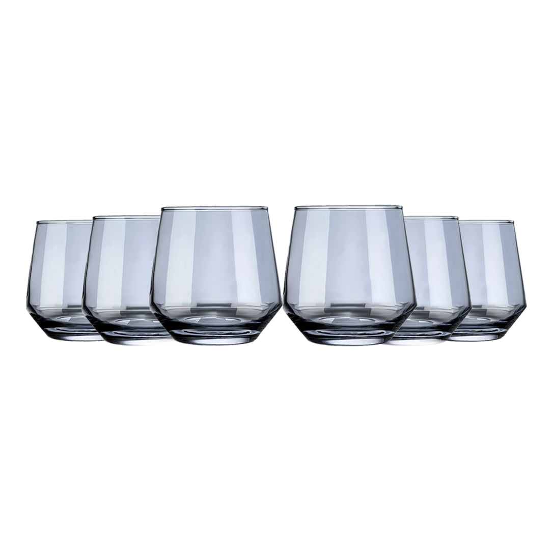 Set de 6 Vasos Transparentes Azules - 370 ml