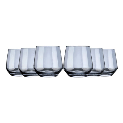 Set de 6 Vasos Transparentes Azules - 370 ml