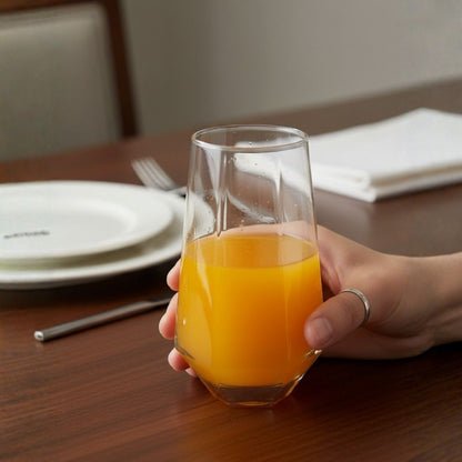 Set de 6 Vasos de Cristal Geométrico Transparente - 540 ml
