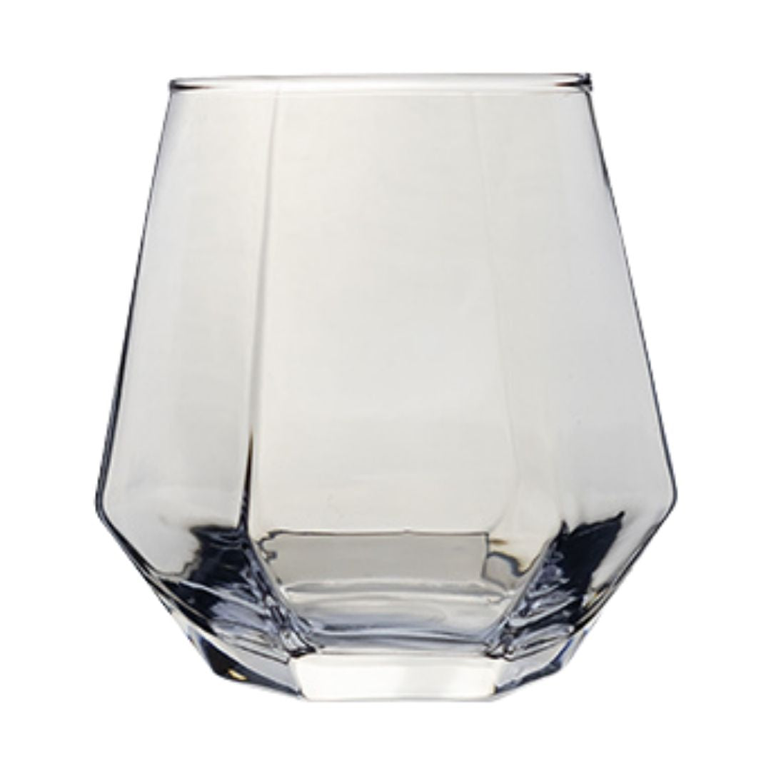 Set de 6 Vasos Hexagonales de Cristal Azul - 310 ml