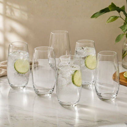 Set de 6 Vasos de Cristal Transparente - 360 ml