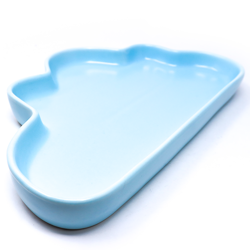 Plato Nube Grande de Cerámica Azul - Decorativo y Funcional