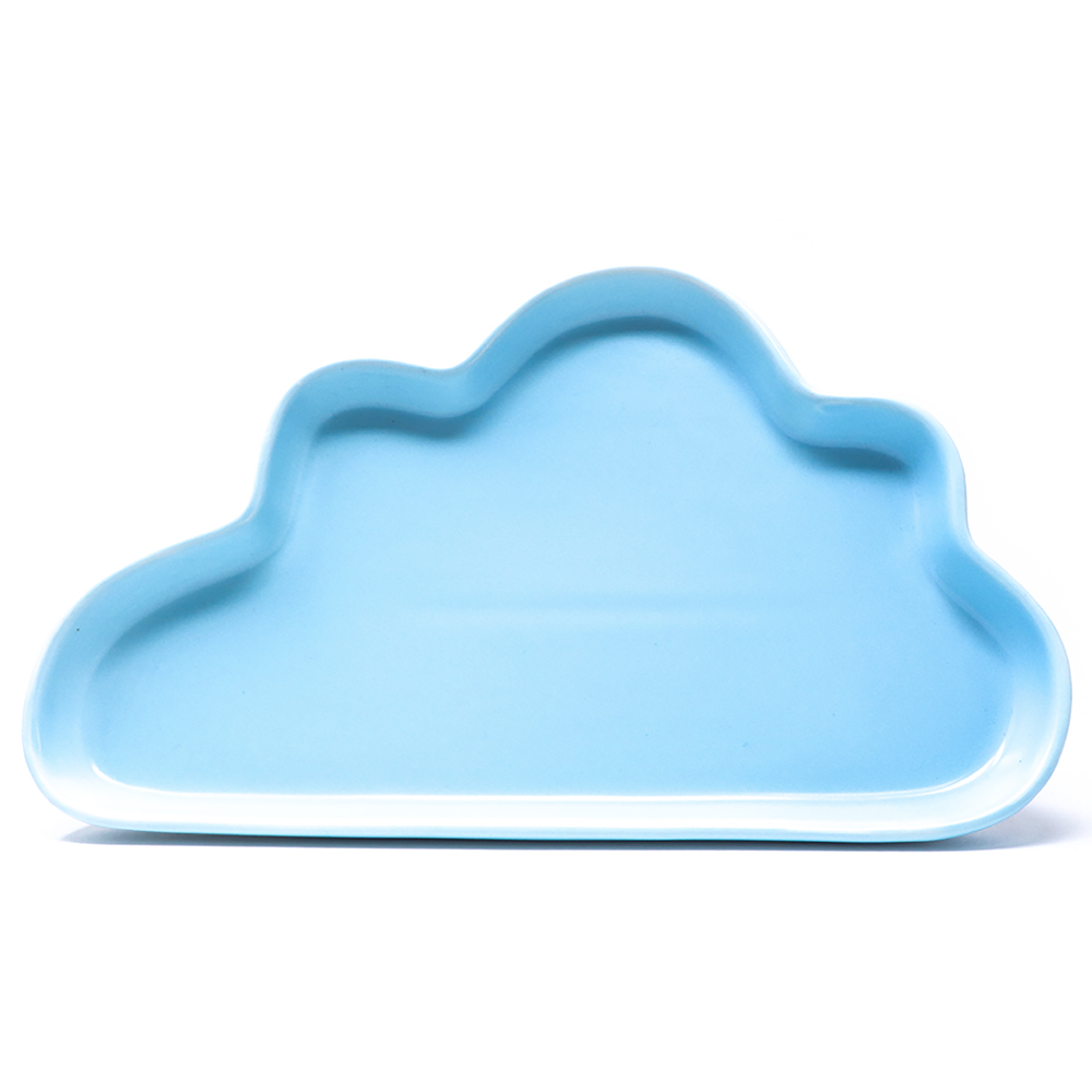 Plato Nube Grande de Cerámica Azul - Decorativo y Funcional
