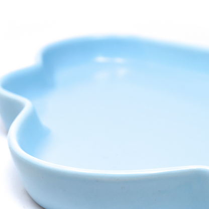 Plato Nube Grande de Cerámica Azul - Decorativo y Funcional