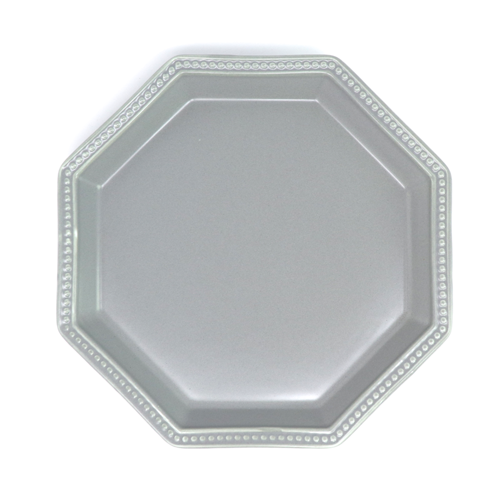Plato Cerámica Hexagonal Gris