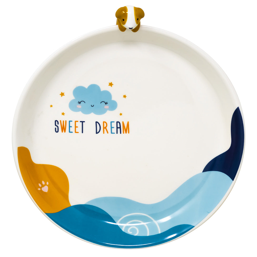 Vajilla Sweet Dream Blue Set Individual - Cerámica Multicolor 3 piezas