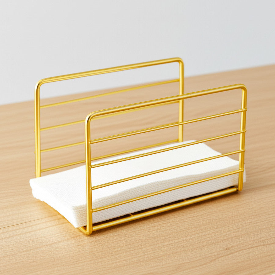 Servilletero de Mesa Metálico Dorado