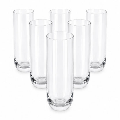 Set de 6 Vasos Altos de Cristal Transparentes - 250 ml