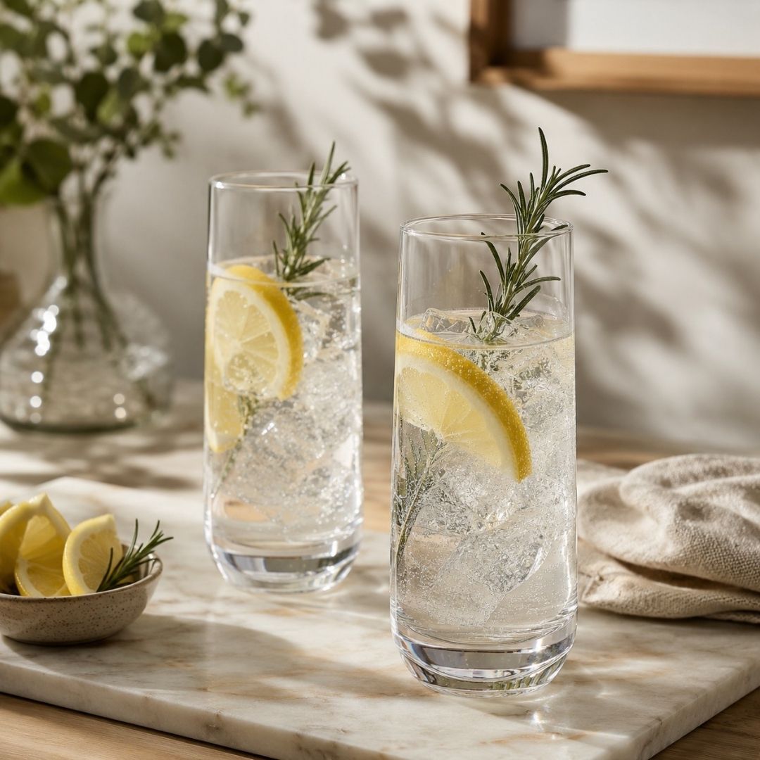 Set de 6 Vasos Altos de Cristal Transparentes - 250 ml