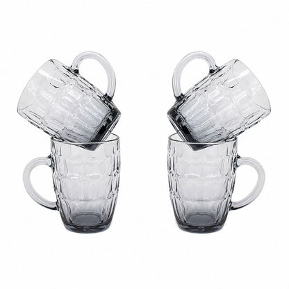 Set De 4 Tarros De Vidrio Transparente Con Asa 500 ml