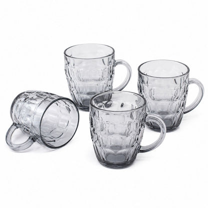 Set De 4 Tarros De Vidrio Transparente Con Asa 500 ml