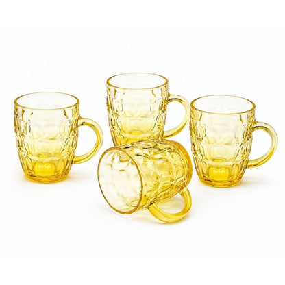 Set De 4 Tarros De Vidrio Transparente Con Asa 500 ml