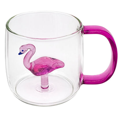 Taza de Cristal de Flamenco con Asa Lila - 3D 200 ml