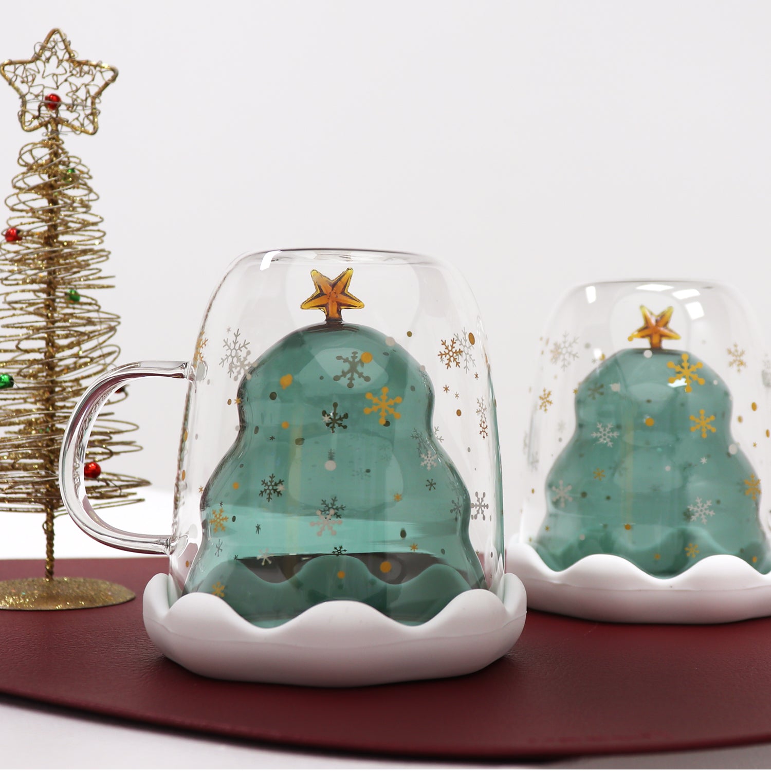 Taza de Cristal Pino de Navidad - 300 ml