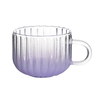 Set de 4 Tazas Textura Ondulada de Cristal Morado - 410 ml