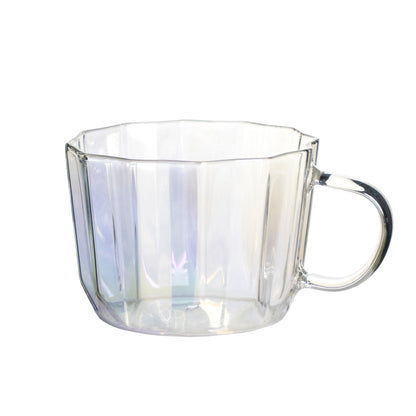 Set de 4 Tazas de Cristal Ondulado - 410 ml