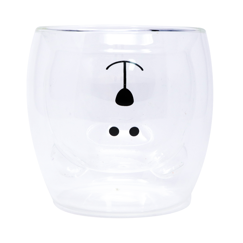 Vaso de Vidrio con Diseño 3D de Oso Varios Colores 9 x 8.5 x 7 cm