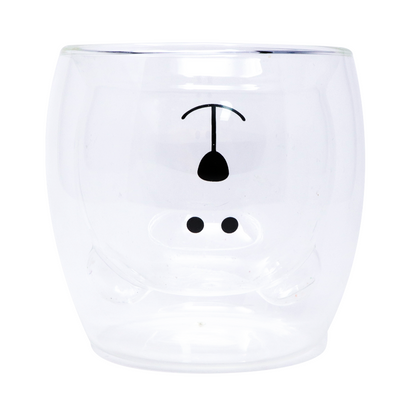 Vaso de Vidrio con Diseño 3D de Oso Varios Colores 9 x 8.5 x 7 cm