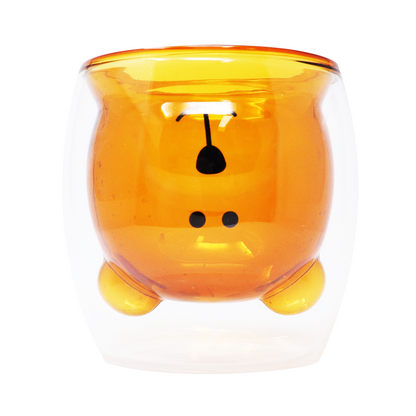 Vaso de Vidrio con Diseño 3D de Oso Varios Colores 9 x 8.5 x 7 cm