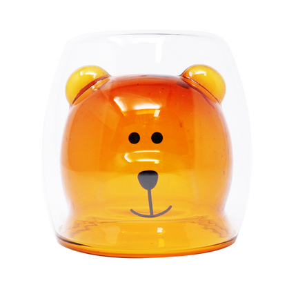 Vaso de Vidrio con Diseño 3D de Oso Varios Colores 9 x 8.5 x 7 cm