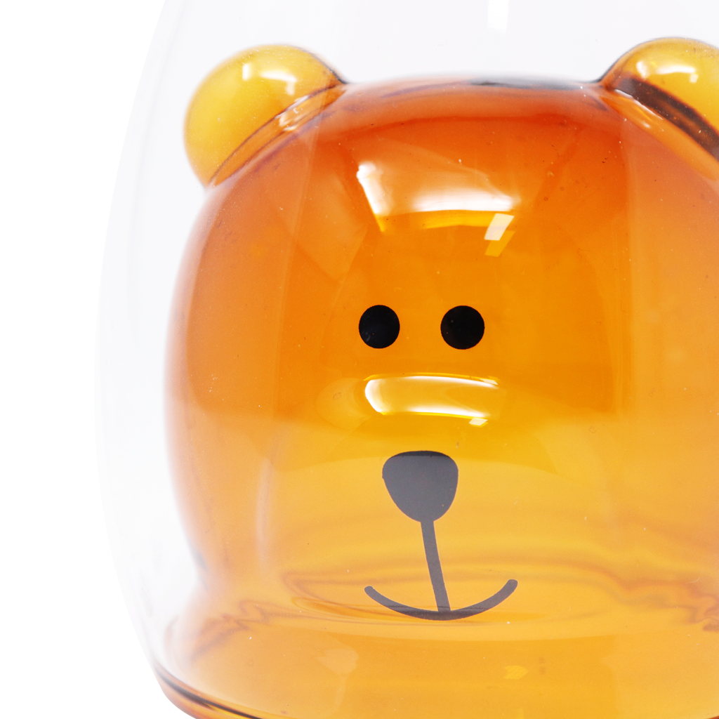 Vaso de Vidrio con Diseño 3D de Oso Varios Colores 9 x 8.5 x 7 cm