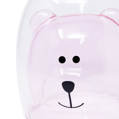 Vaso de Vidrio con Diseño 3D de Oso Varios Colores 9 x 8.5 x 7 cm
