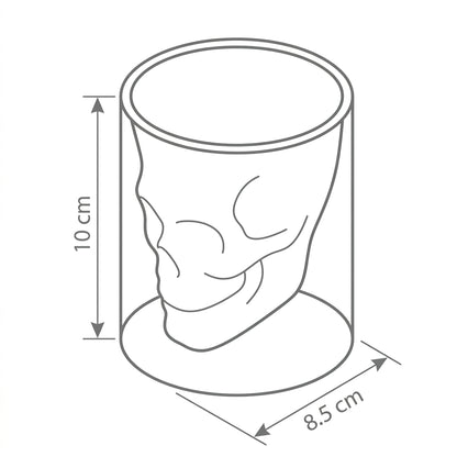 Vaso Doble Pared Calavera Plateado - Skull Decorativo