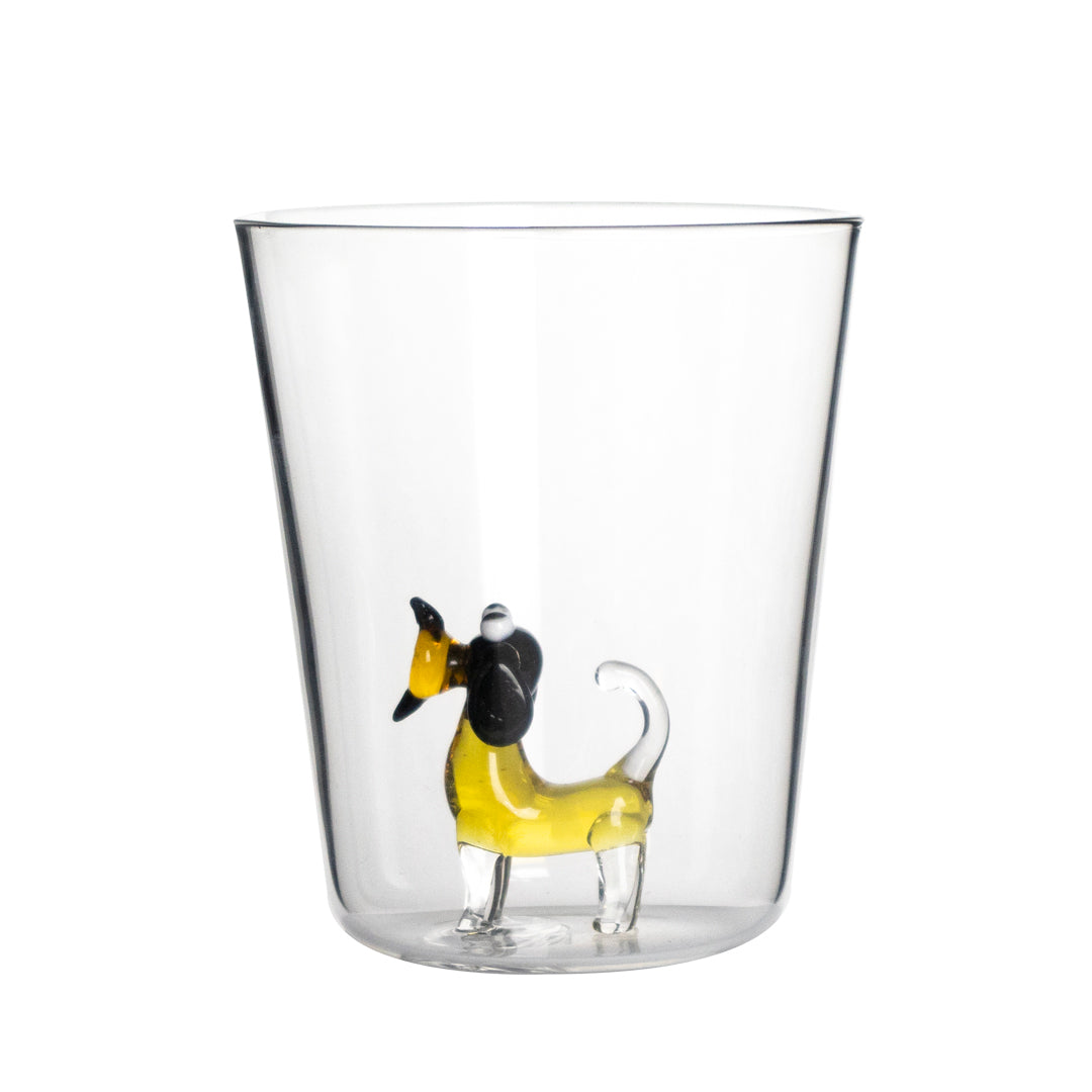 Vaso de Cristal con Figura de Perro - 400 ml